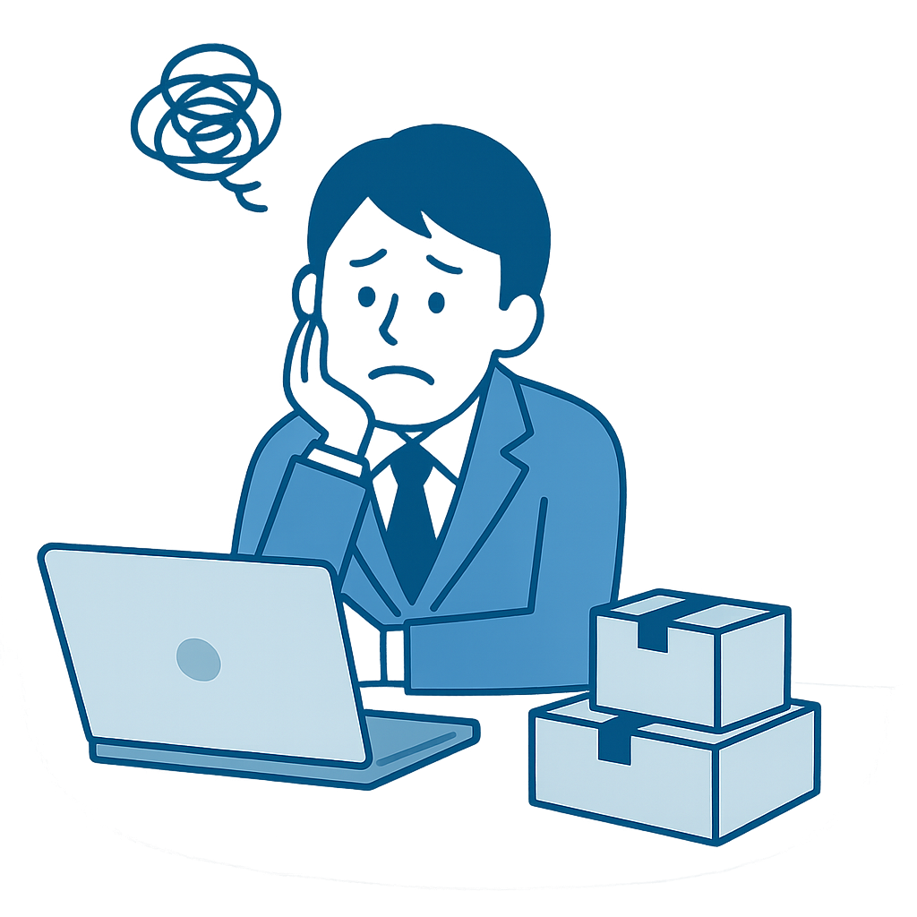 困っている企業のイラスト